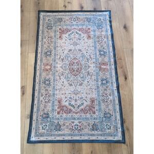 Ruggable Kamran Navy Blue 3'x5' Washable Area Rug + Pad